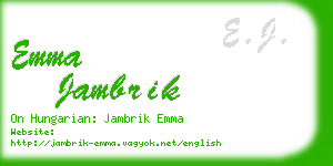 emma jambrik business card